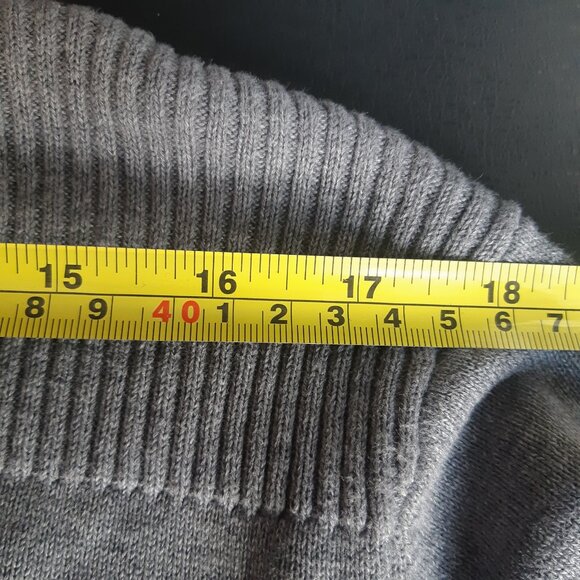 Michael Kors SZ M Quarter Zip 100% Cotton Jersey Knit Gray Men's Mock Neck Top - Picture 10 of 15